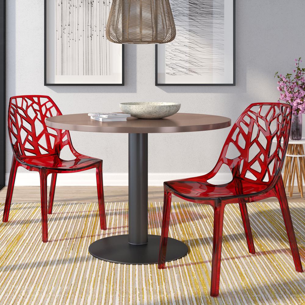 Cornelia Modern Spring Cut-Out Tree Design Stackable Dining Chair. Picture 11