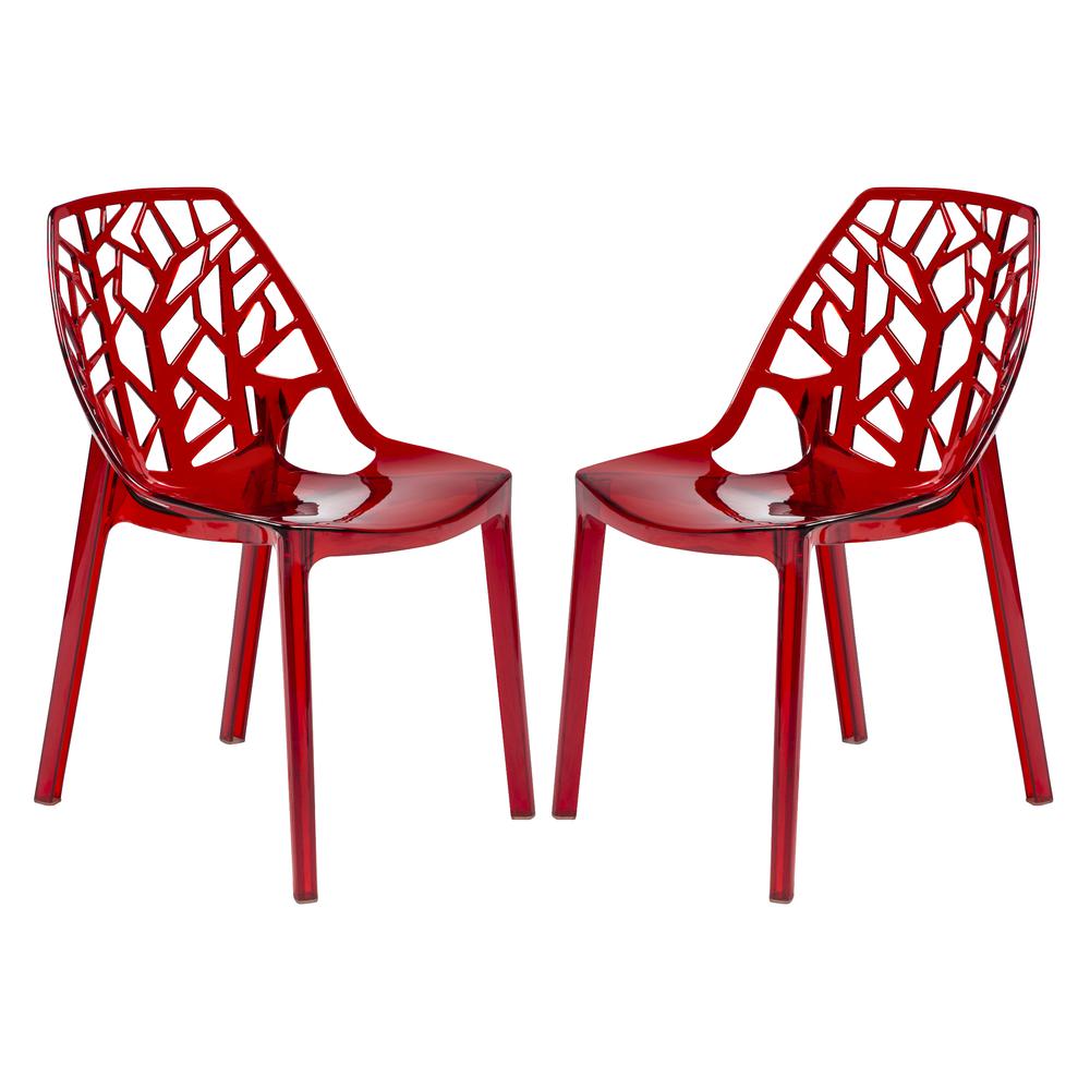 Cornelia Modern Spring Cut-Out Tree Design Stackable Dining Chair. Picture 5
