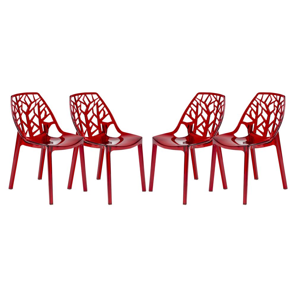 Cornelia Modern Spring Cut-Out Tree Design Stackable Dining Chair. Picture 6