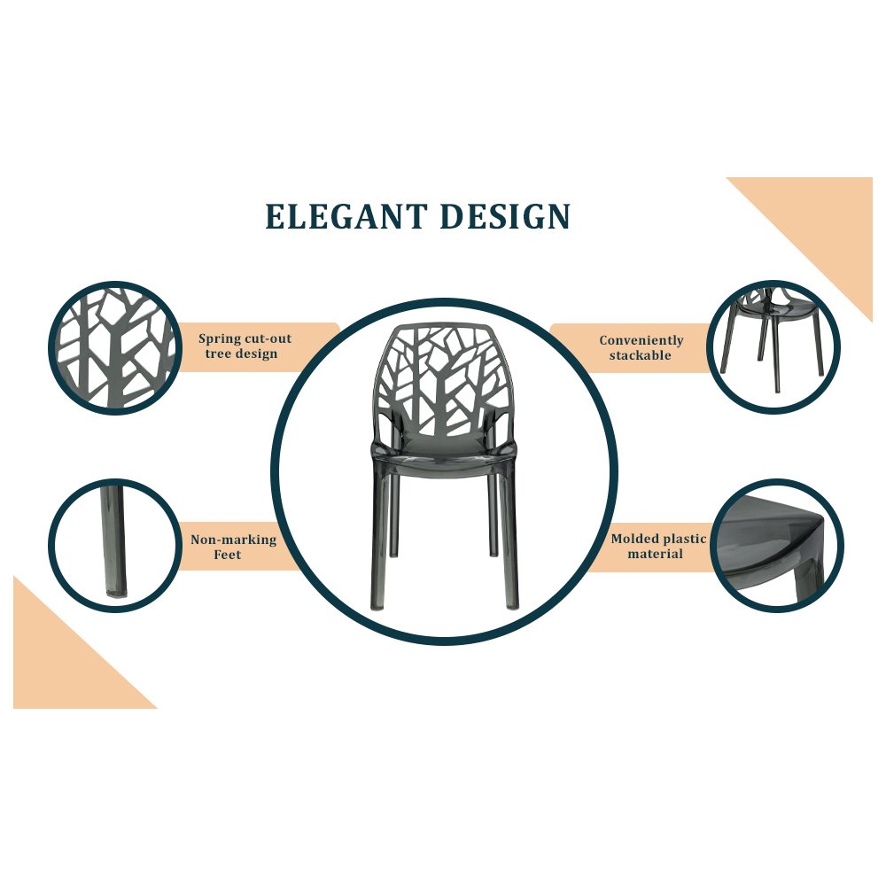 Cornelia Modern Spring Cut-Out Tree Design Stackable Dining Chair. Picture 14