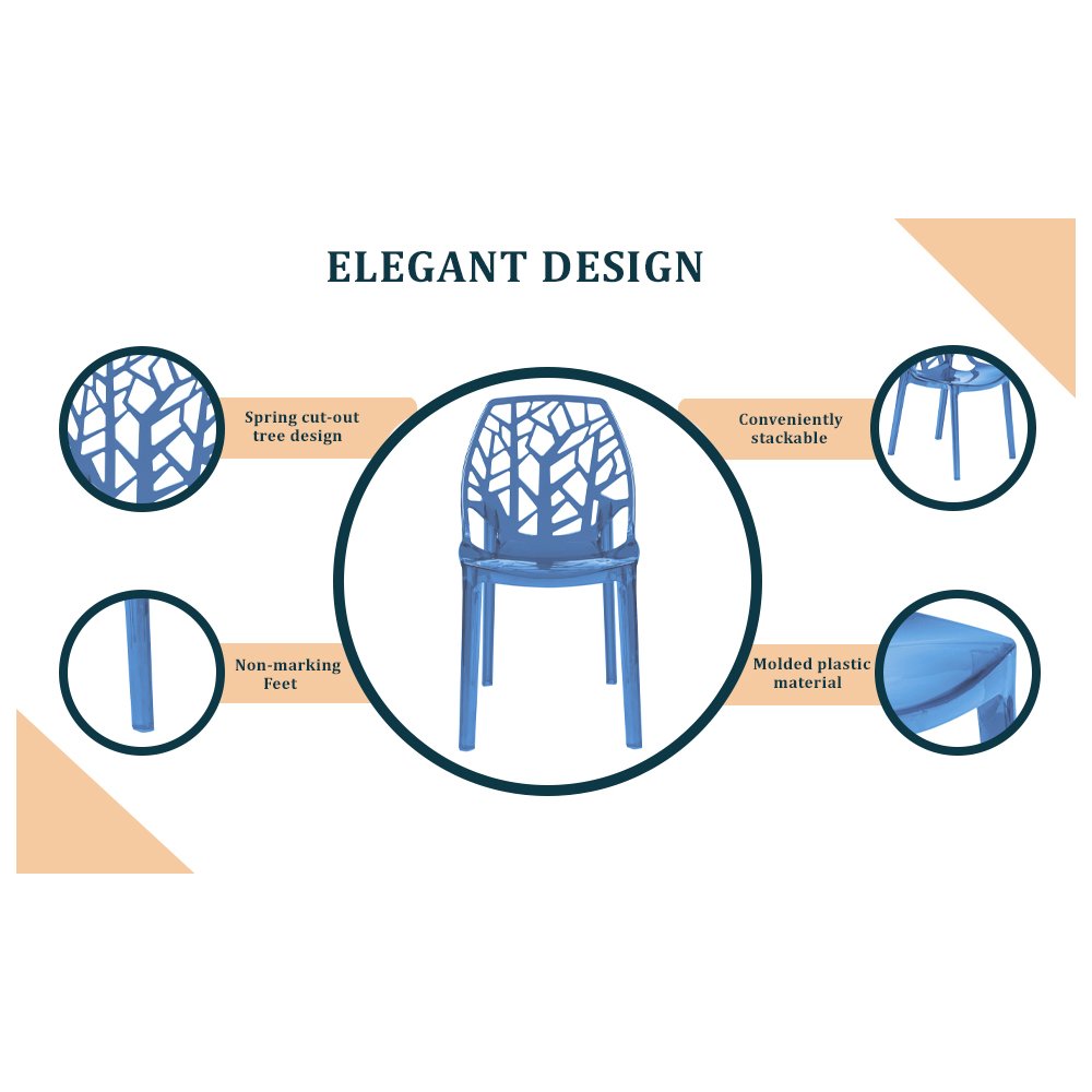 Cornelia Modern Spring Cut-Out Tree Design Stackable Dining Chair. Picture 14