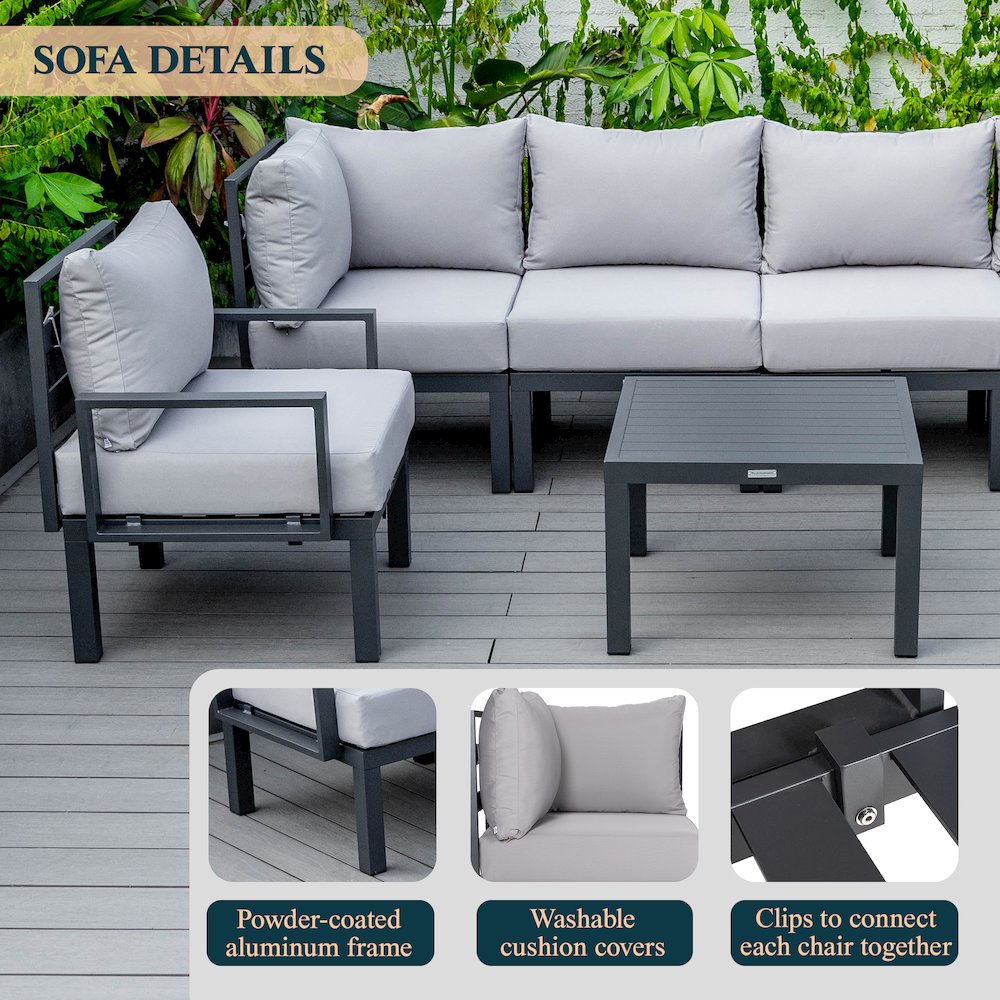 Chelsea 7-Piece Patio Sectional And Coffee Table. Picture 44
