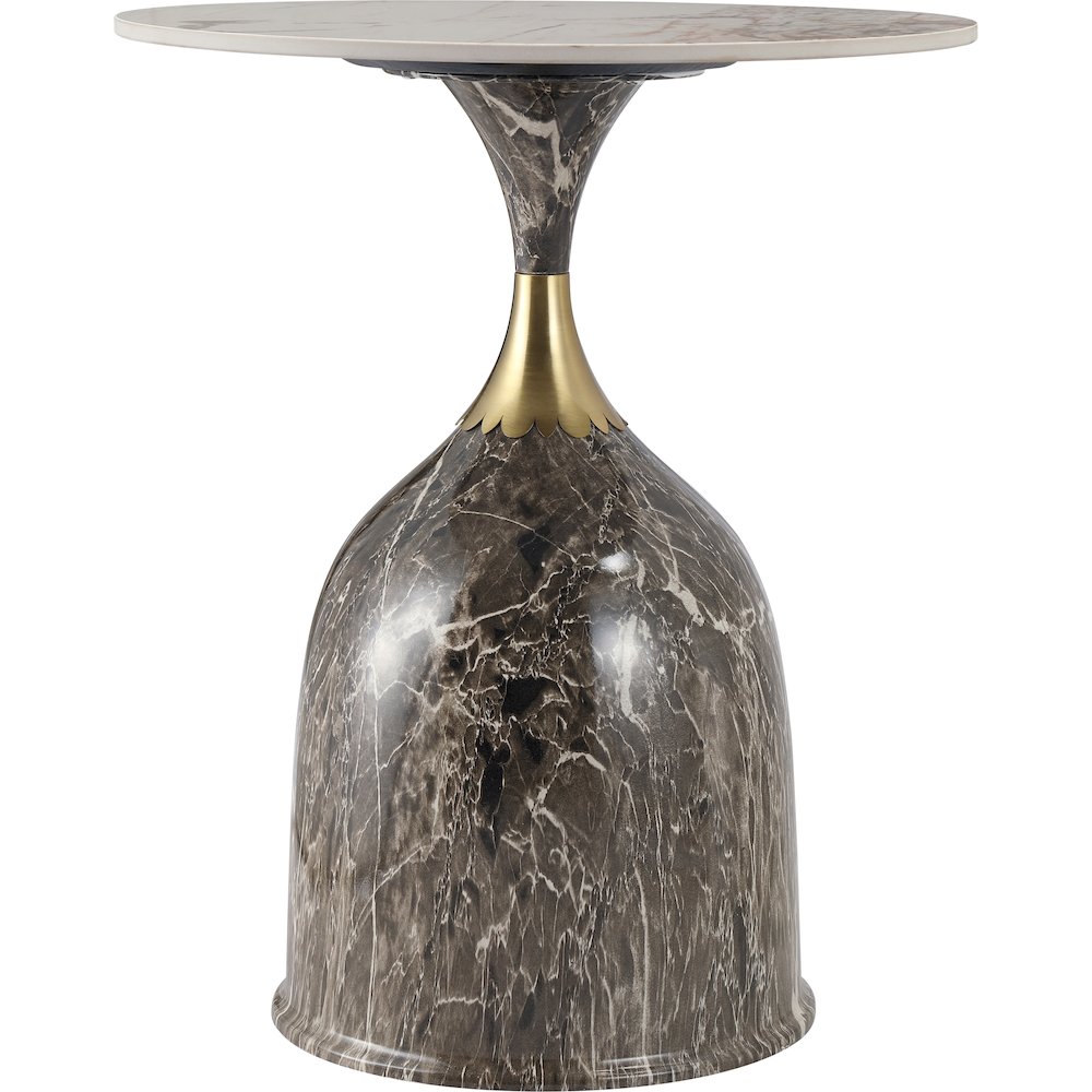 Oslo Collection Modern End Table In Marbled Brown. Picture 10