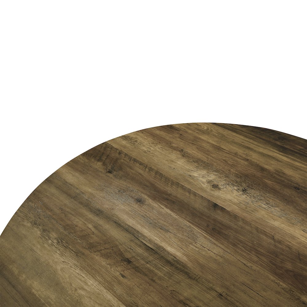 5-Piece Dining Set 47" Round Dining Table 4 Leather Dining Chairs in Brown/Black. Picture 13