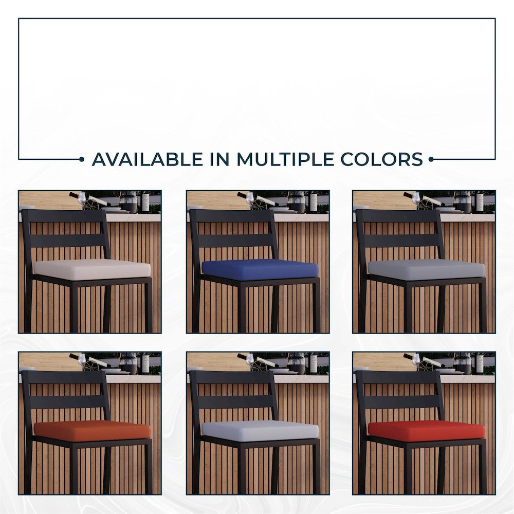 Chelsea Collection Modern Aluminum Outdoor Bar Chair Set of 2. Picture 5