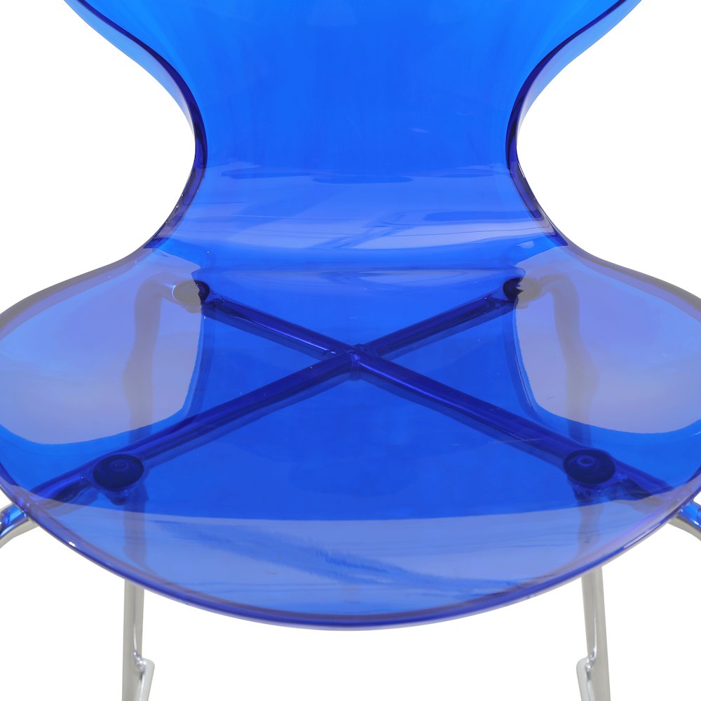 Oyster Acrylic Barstool in Transparent Blue. Picture 11
