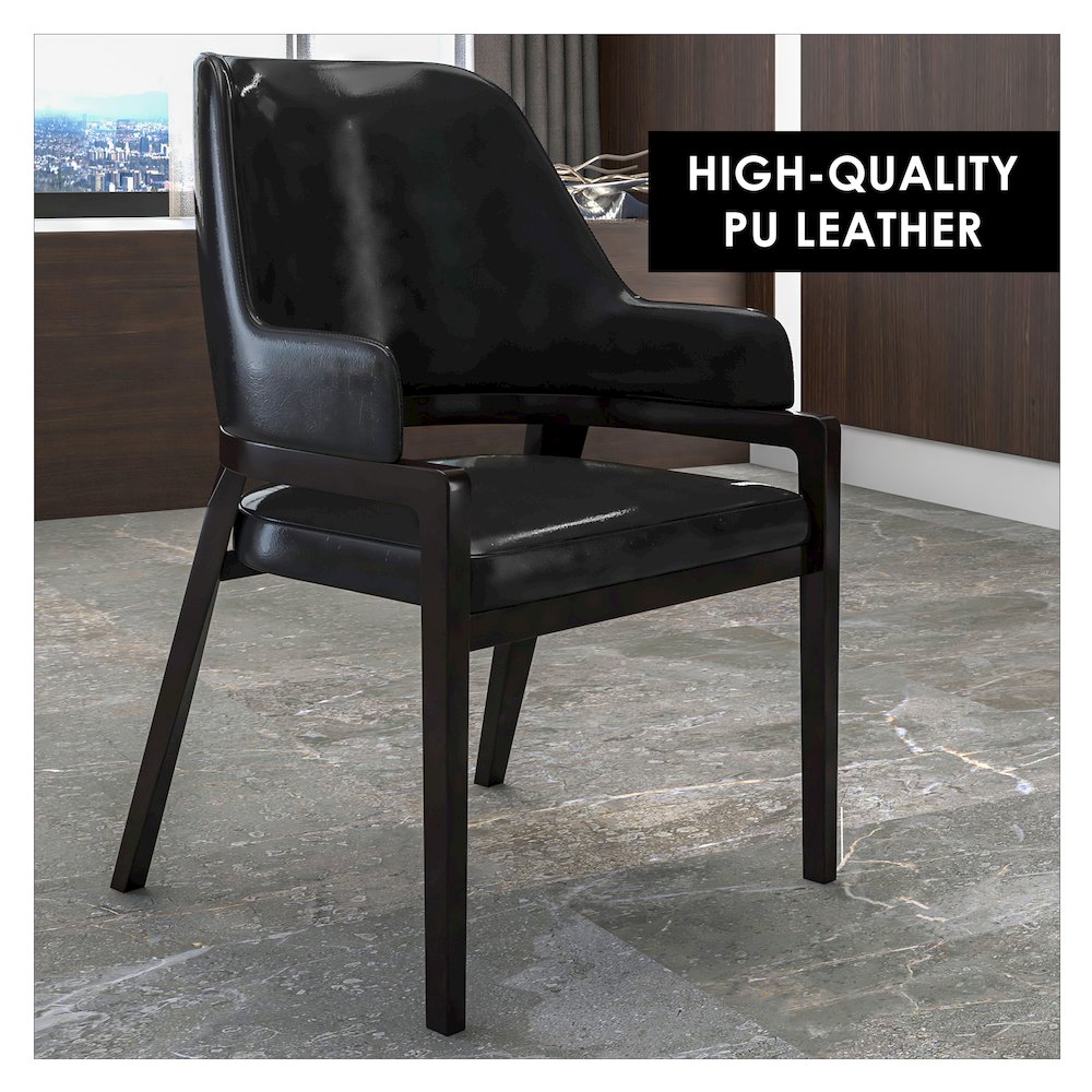 Ethora Collection Modern Wooden Dining Chair in Black. Picture 6