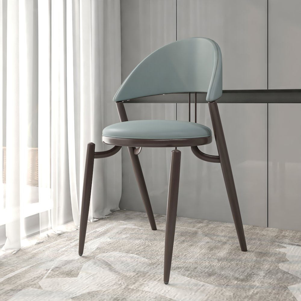 Venice Collection Modern Dining Chair In Black set of 4 in Light Grey. Picture 6
