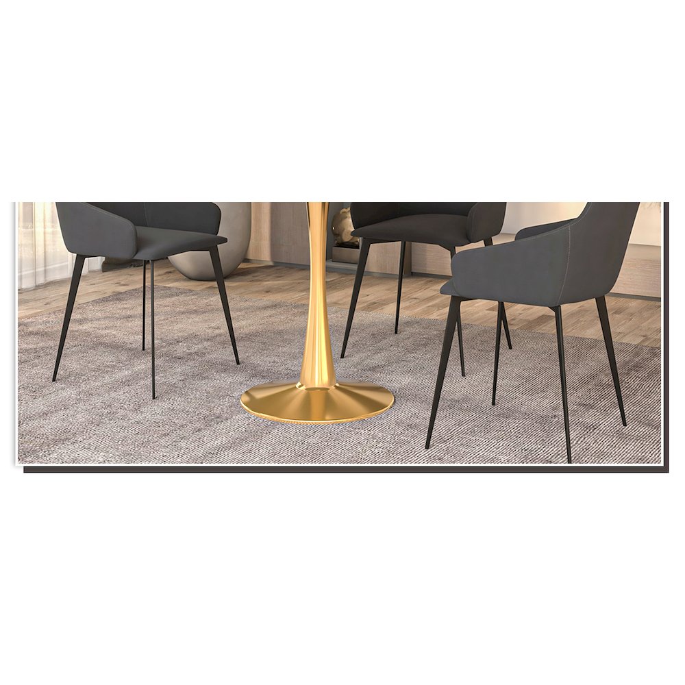 Bristol 31" round dining table Gold Base With Black Top. Picture 11