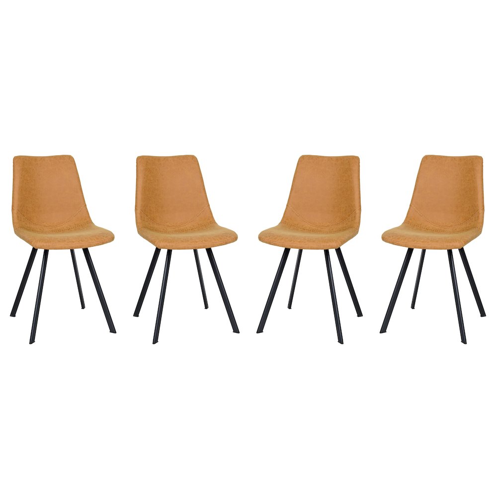 Markley Modern Leather Dining Chair With Metal Legs Set of 4. Picture 5
