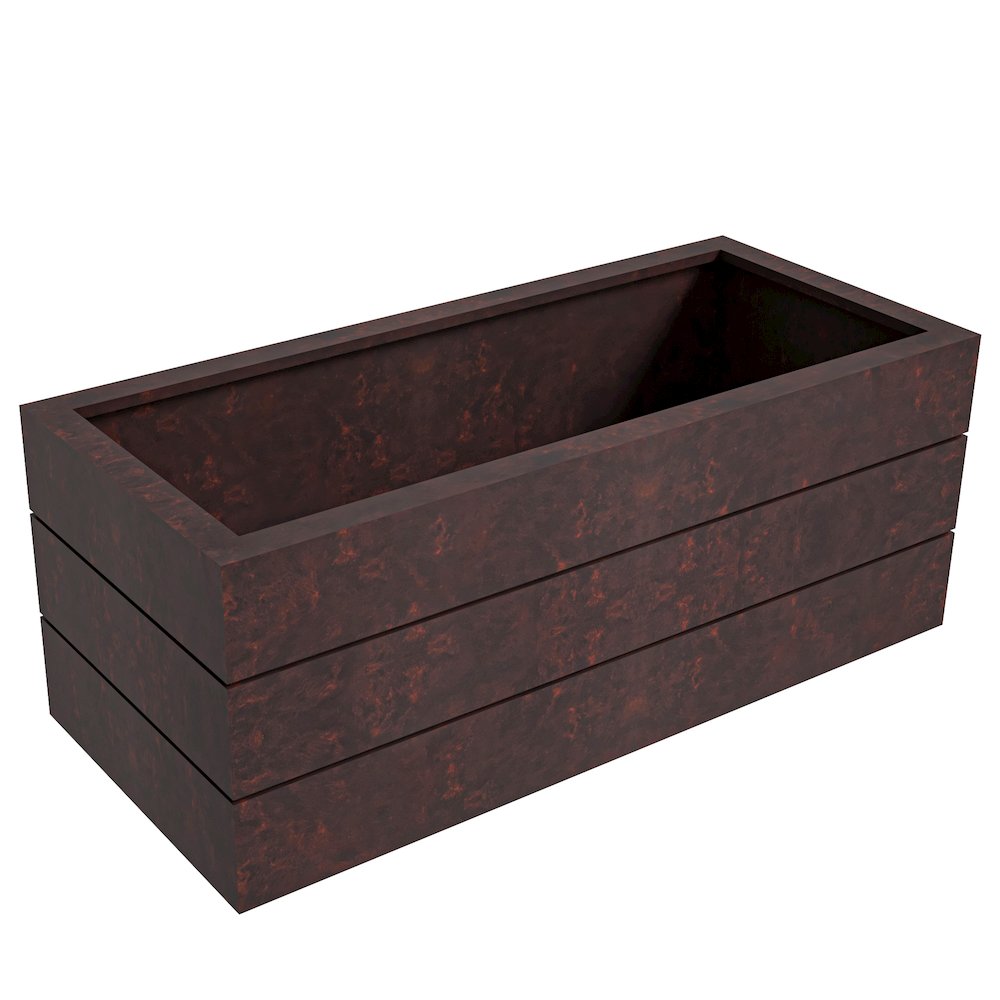 Oasis Series Rectangle Poly Stone Planter in Brown 15.7" x 13.8"   35.8 Long. Picture 1