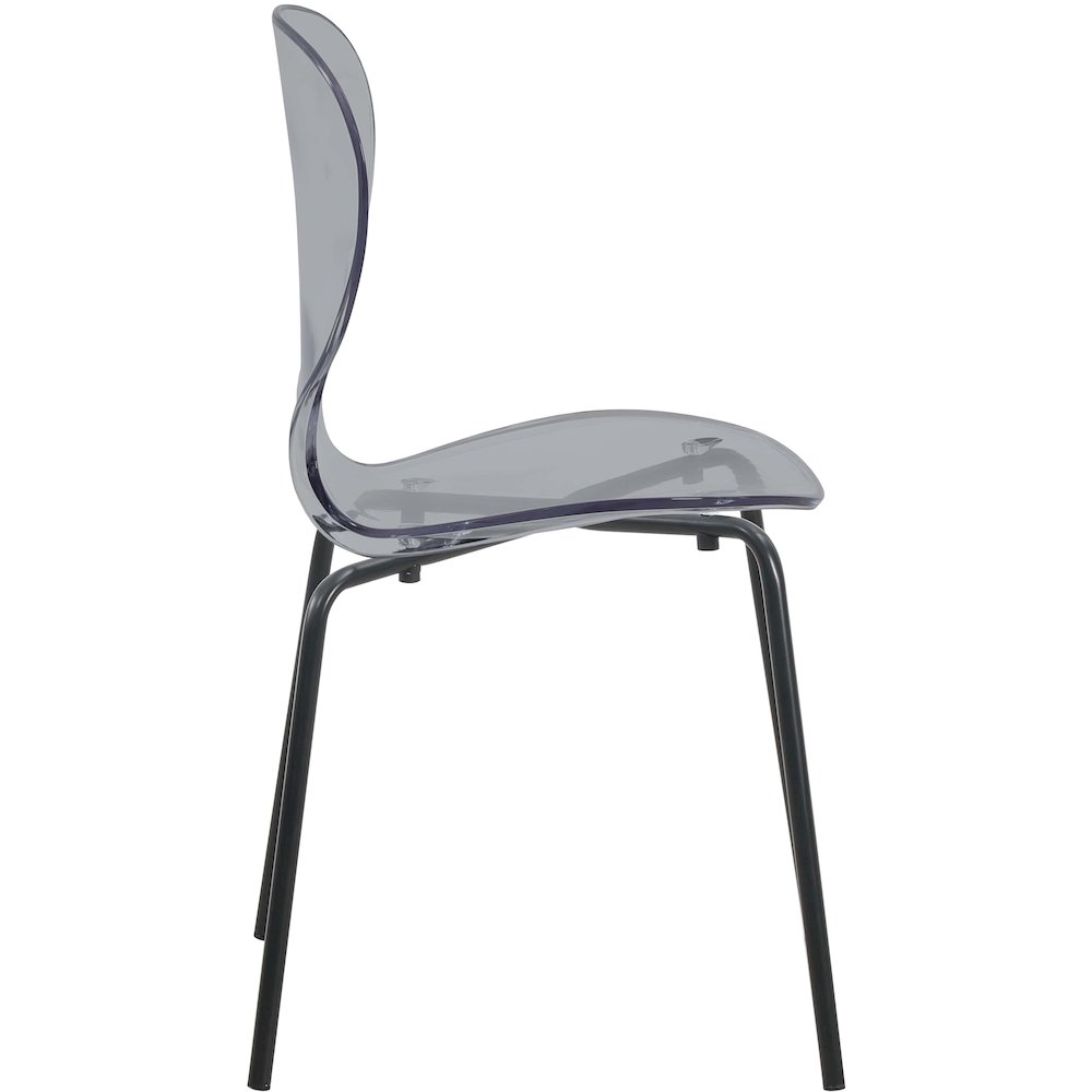 Modern Oyster Transparent Side Chair in Black Base set of 4. Picture 8