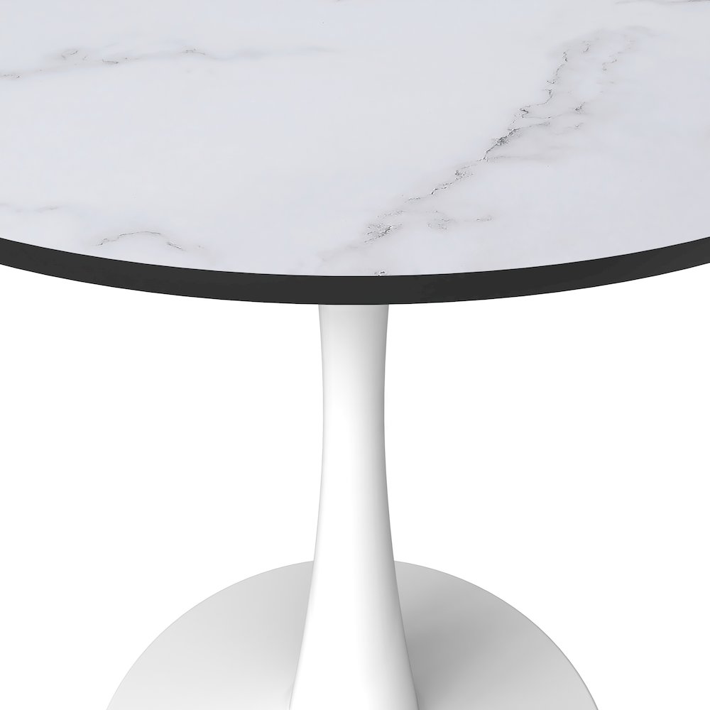 Leisyremod Bristol 27" Round Dining Table White base with White top. Picture 16