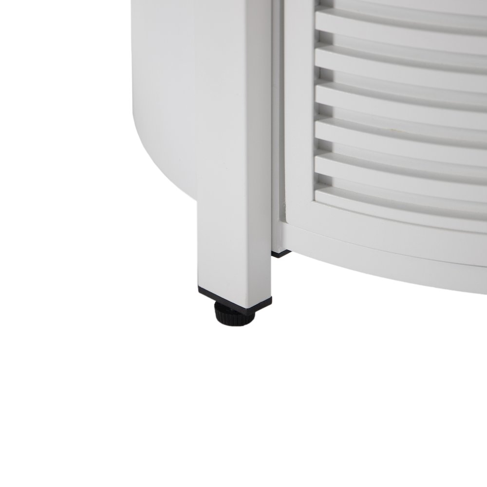 Walbrooke Patio Round Fire Pit and Tank Holder with Slats Design in White. Picture 21