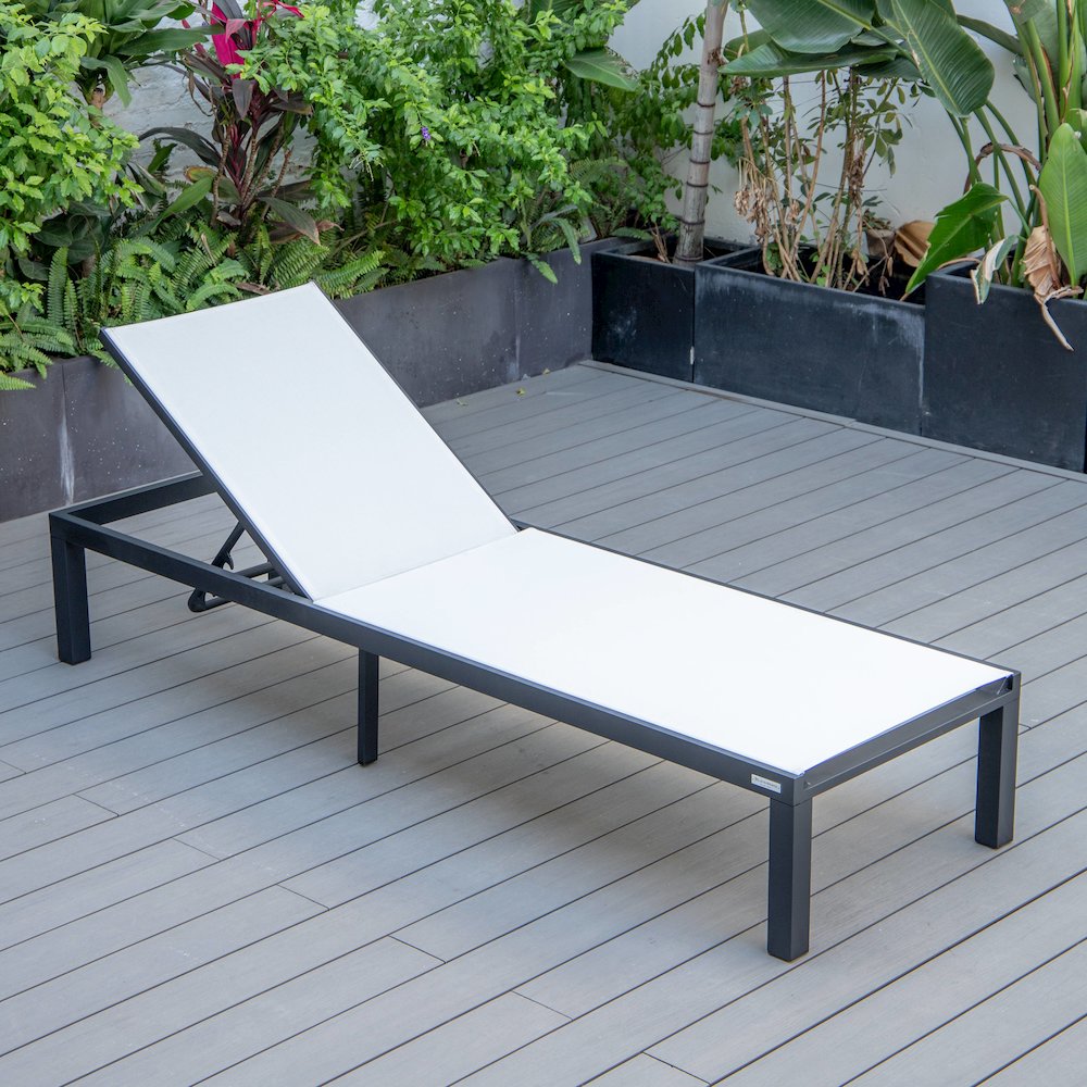 Marlin Patio Chaise Lounge Chair With Black Aluminum Frame. Picture 7