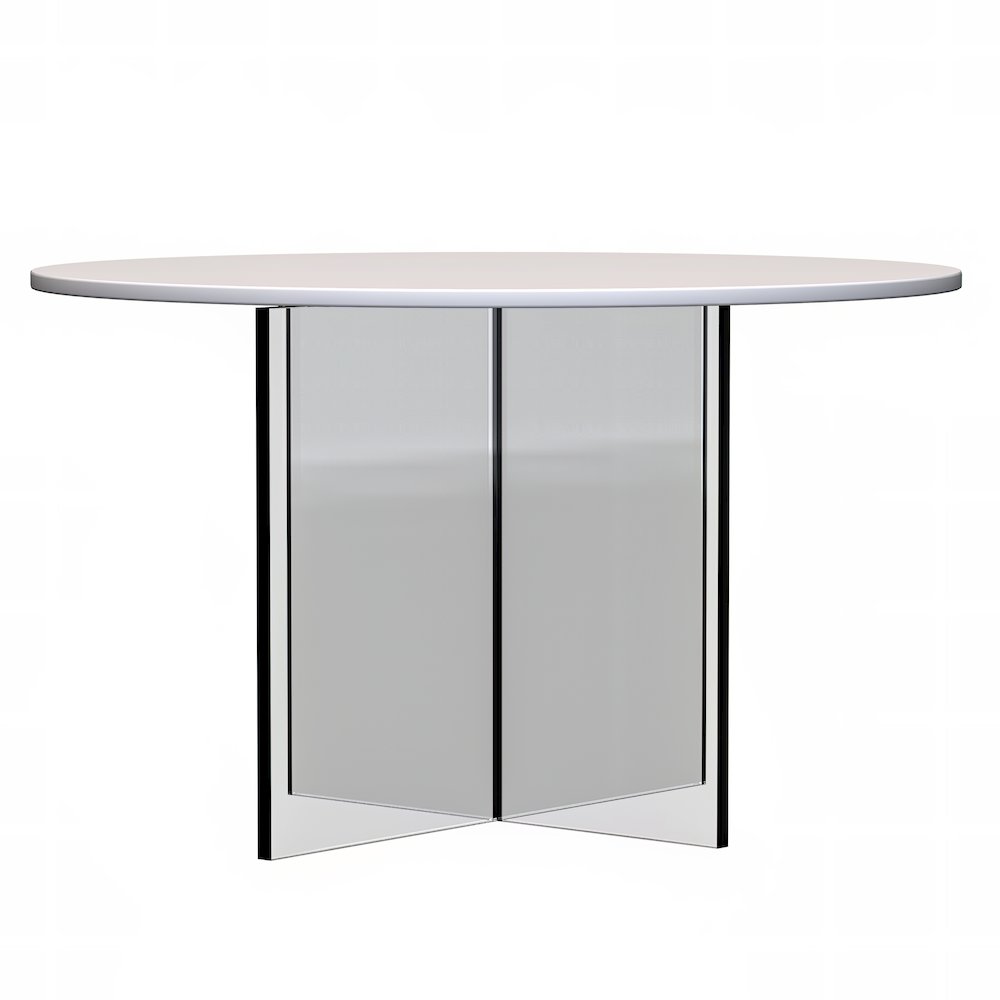 Valore Collection 28" Acrylic Side Table With White Top. Picture 5