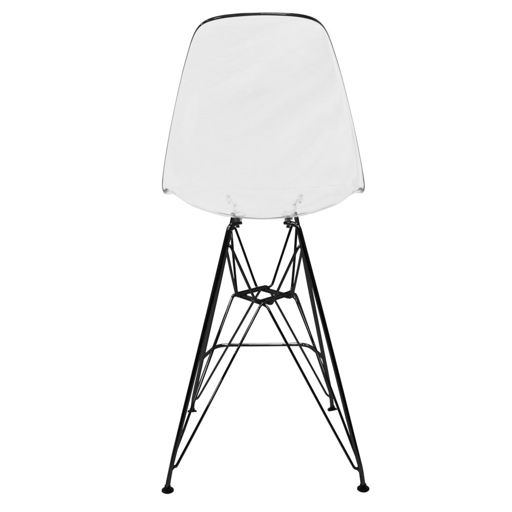 Modern Acrylic Bar stool Cresco Collection Black Base with Clear seat. Picture 9
