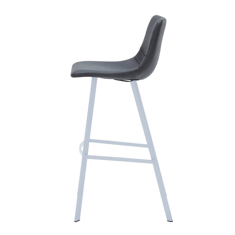 Elland - Bar stool -Charcoal Black- White Base Set of 2. Picture 6
