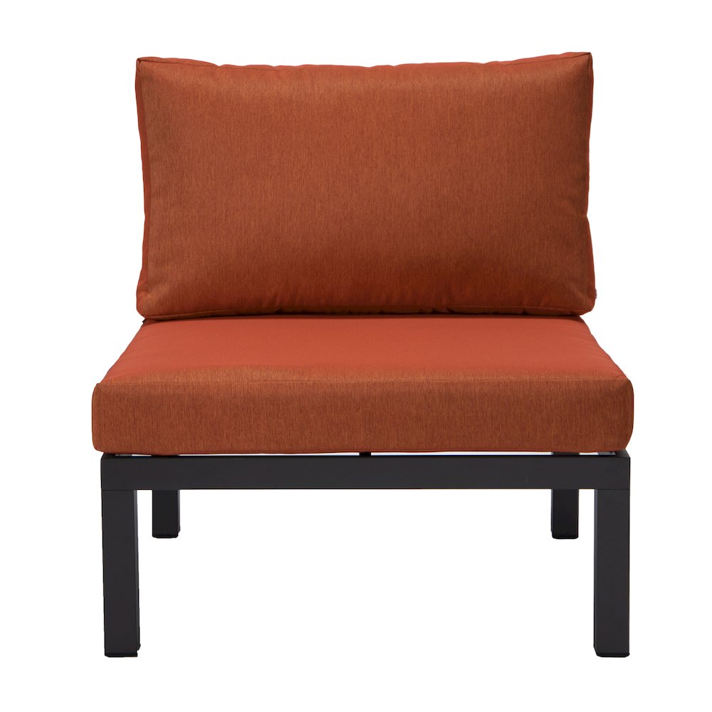 Hamilton Aluminum Patio 4-Seater Sofa With Cushions in Orange. Picture 5