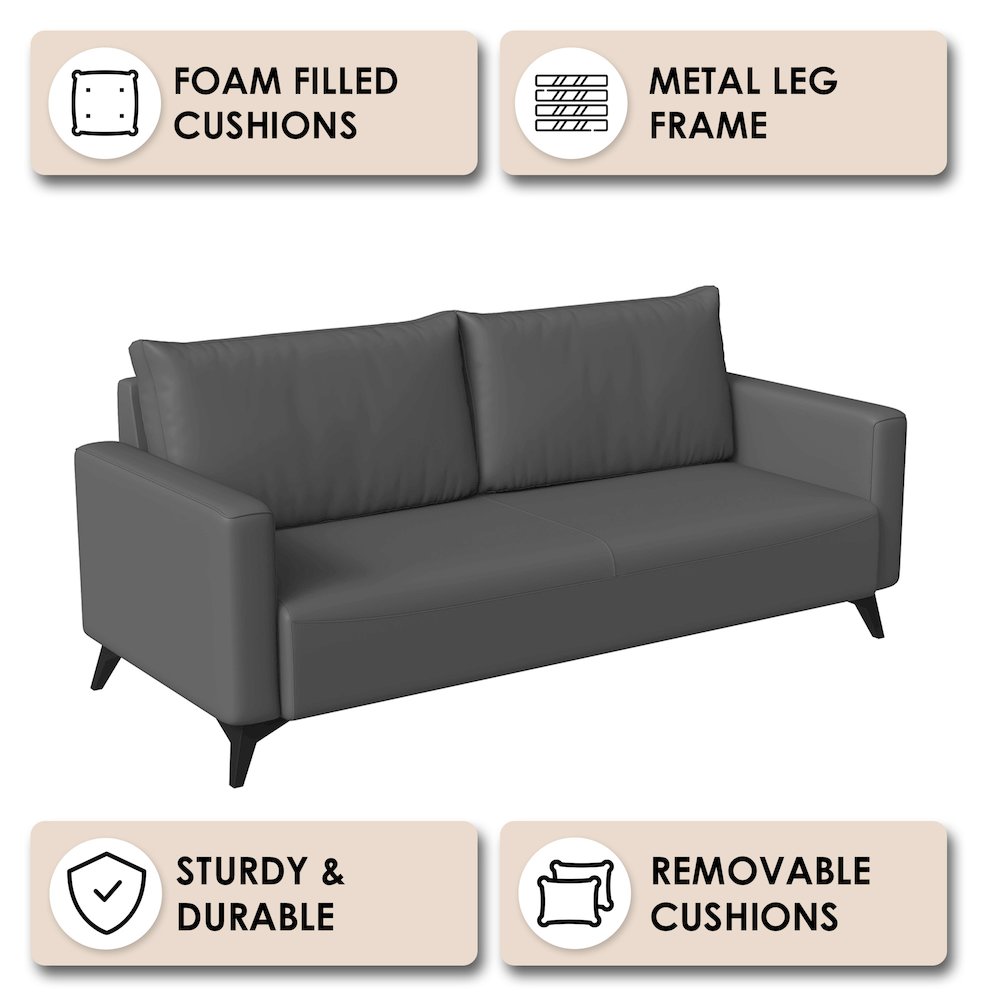 Inno Collection Three Seater Sofa In Grey. Picture 6