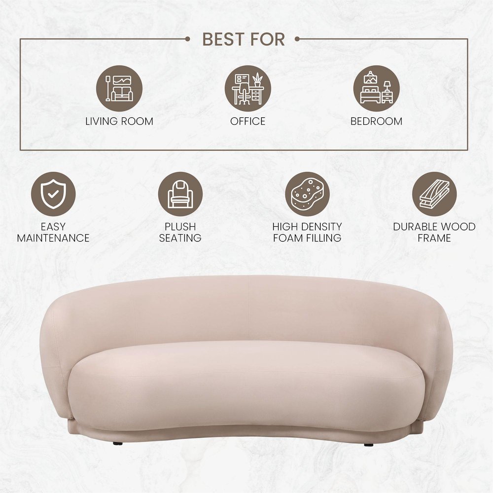 Faze 3-Seater Wide Couch Sofa Upholstered in Velvet. Picture 4