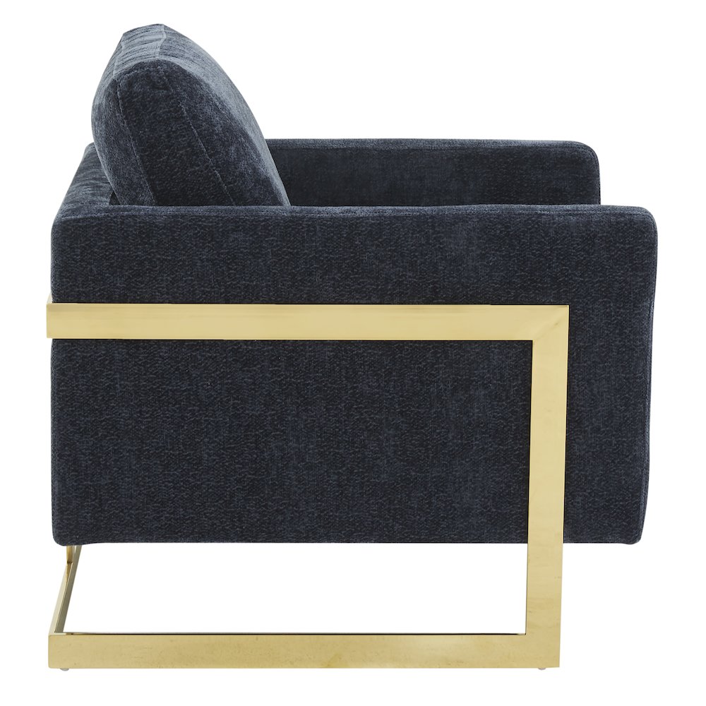 Lincoln Boucle Fabric Accent Armchair in Blue. Picture 16