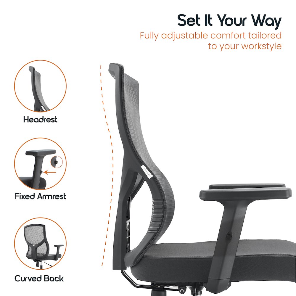Office Glen Series Office Task Chair In Grey. Picture 10
