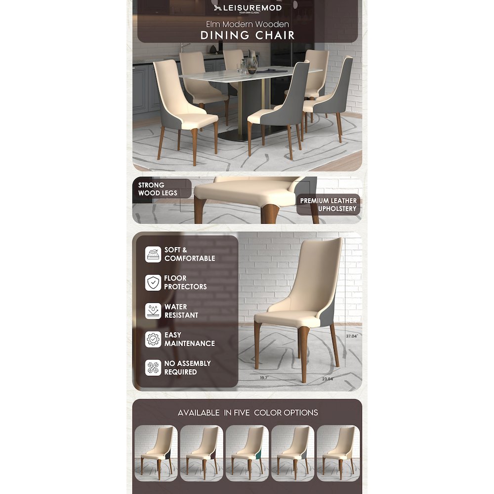 Elm Collection Modern Wooden Dining Chair In Grey. Picture 27