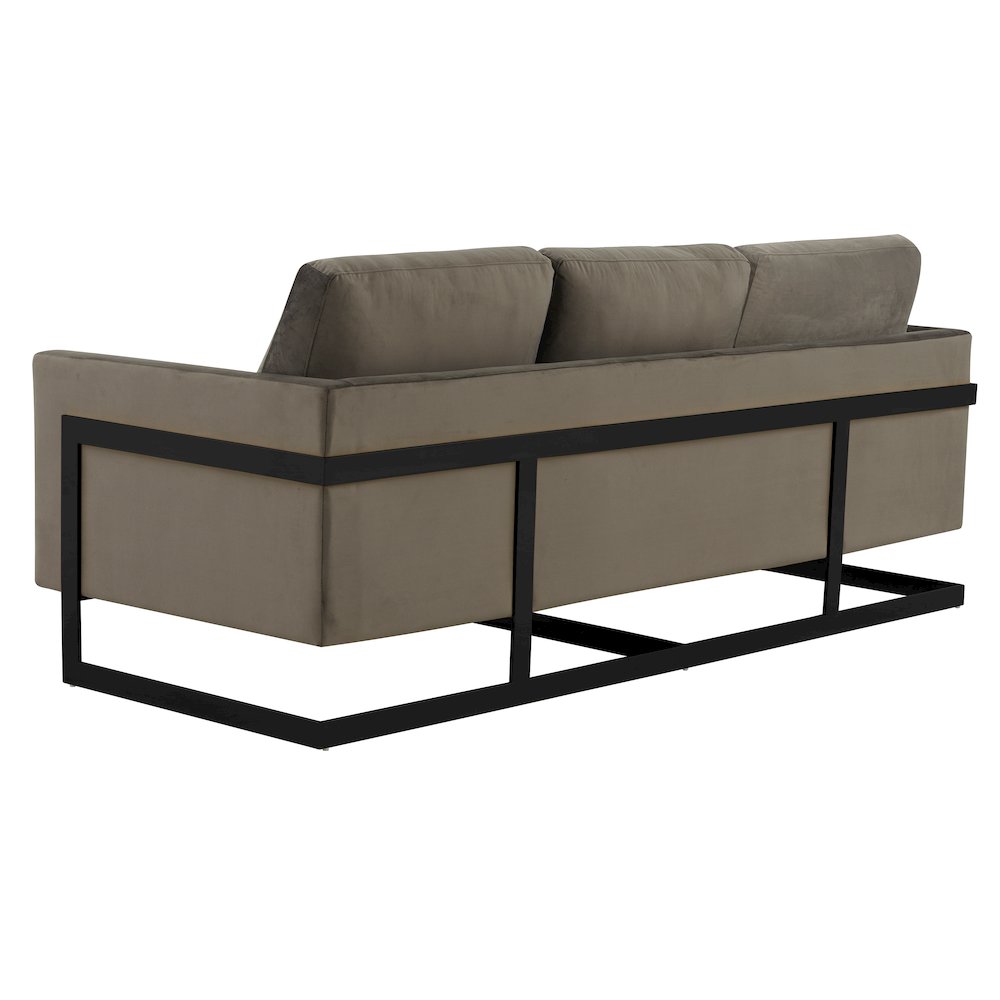 Lincoln Dark Grey Velvet Sofa With Black Frame. Picture 7