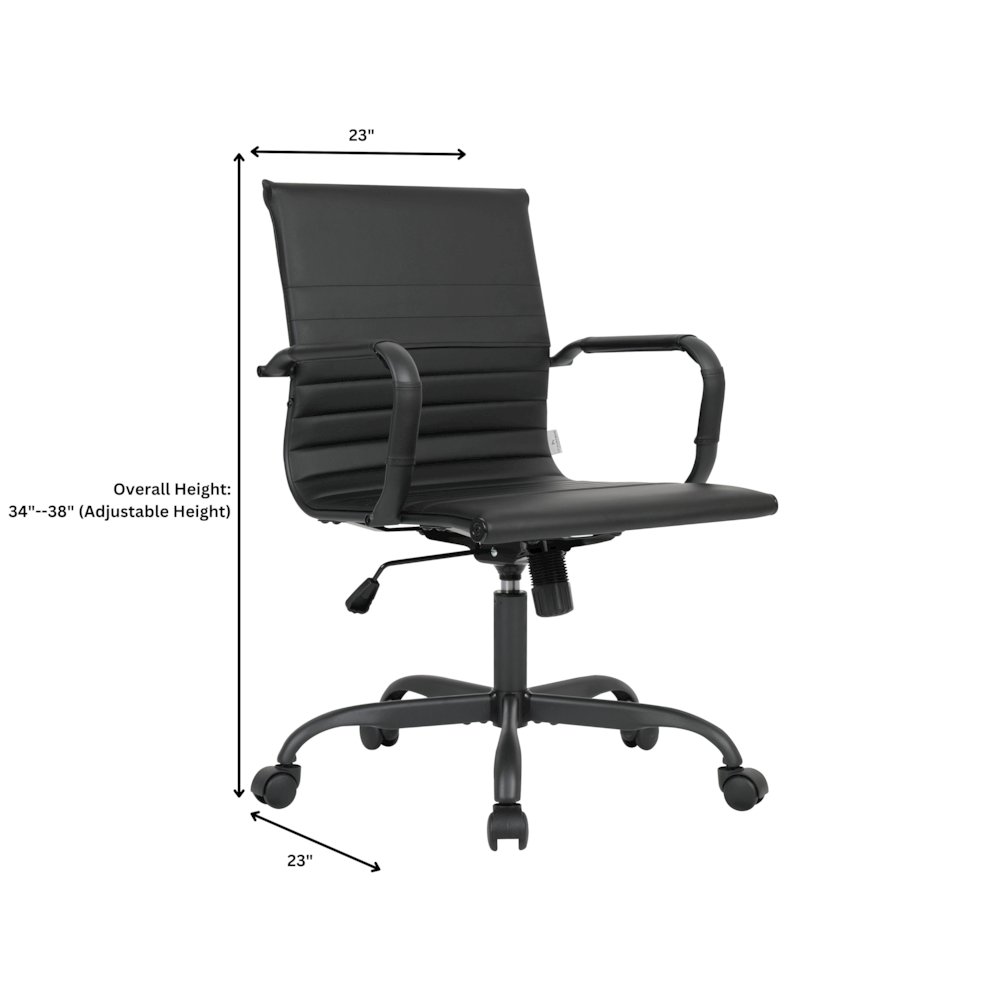 Harris Leather Home Office Chair With Black Frame in Black. Picture 24