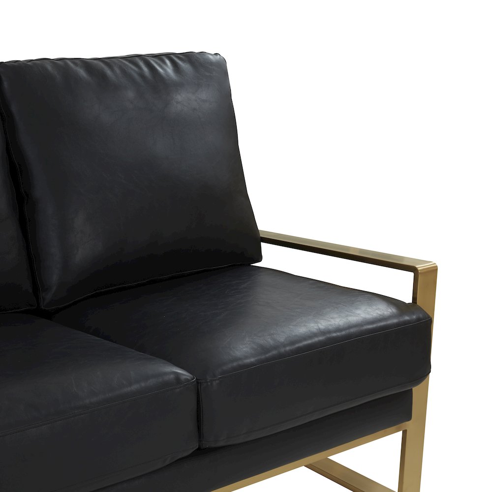 Jefferson Modern Design Leather Sofa With Gold Frame. Picture 6