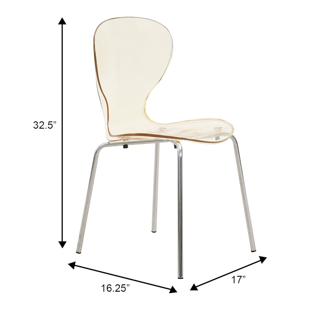 Modern Oyster Transparent Side Chair Set of 4. Picture 21