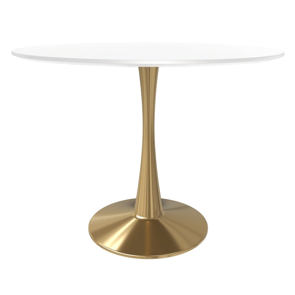 Bristol 40" round dining table Gold Base With White Top. Picture 14