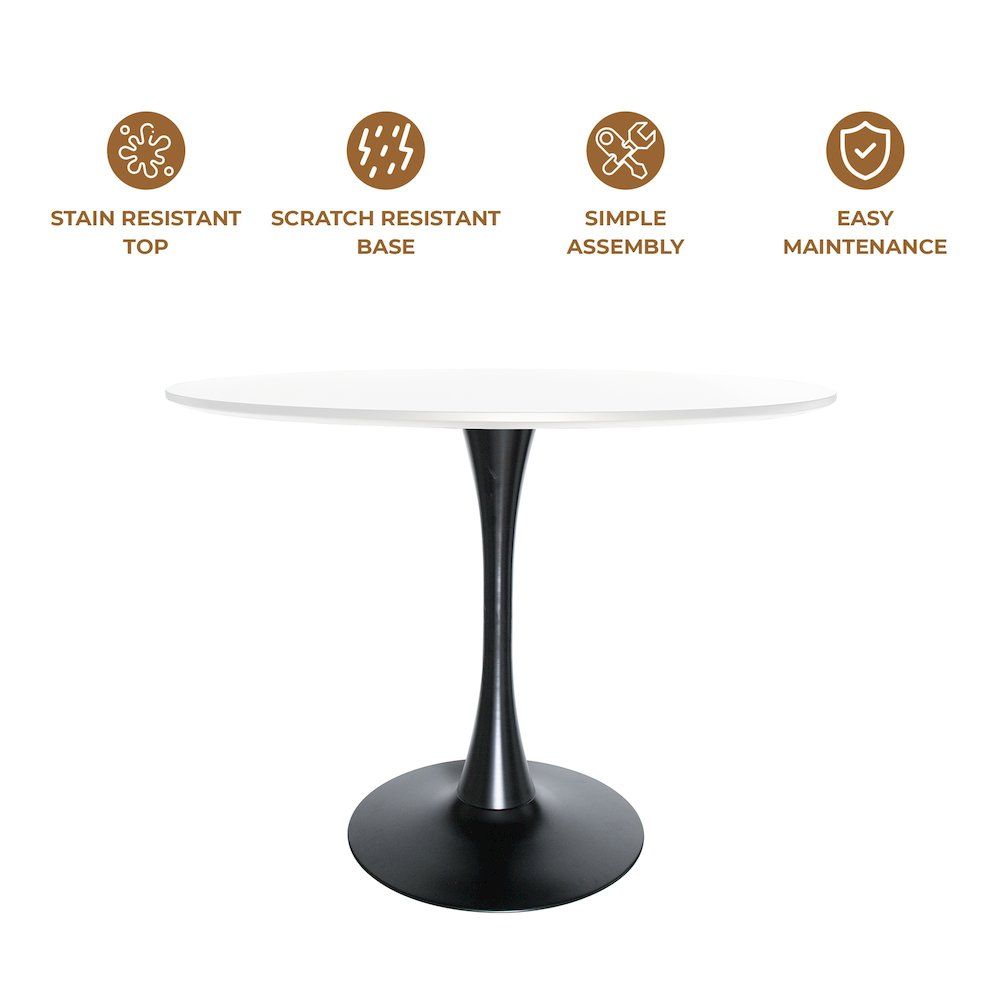 Bristol Mid-Century Modern Round Dining Table. Picture 7