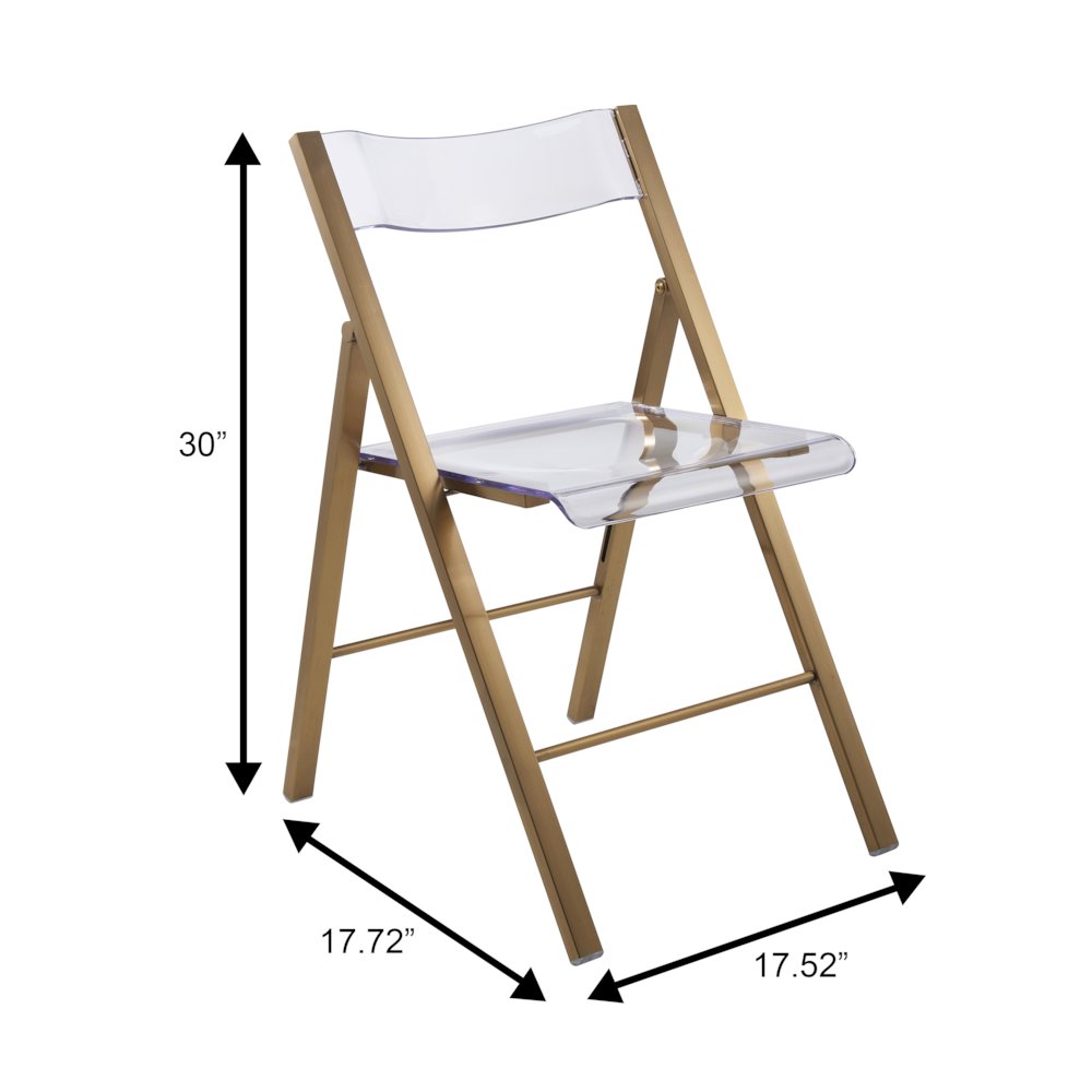 Menno Mid-Century Modern Acrylic Folding Chair. Picture 12