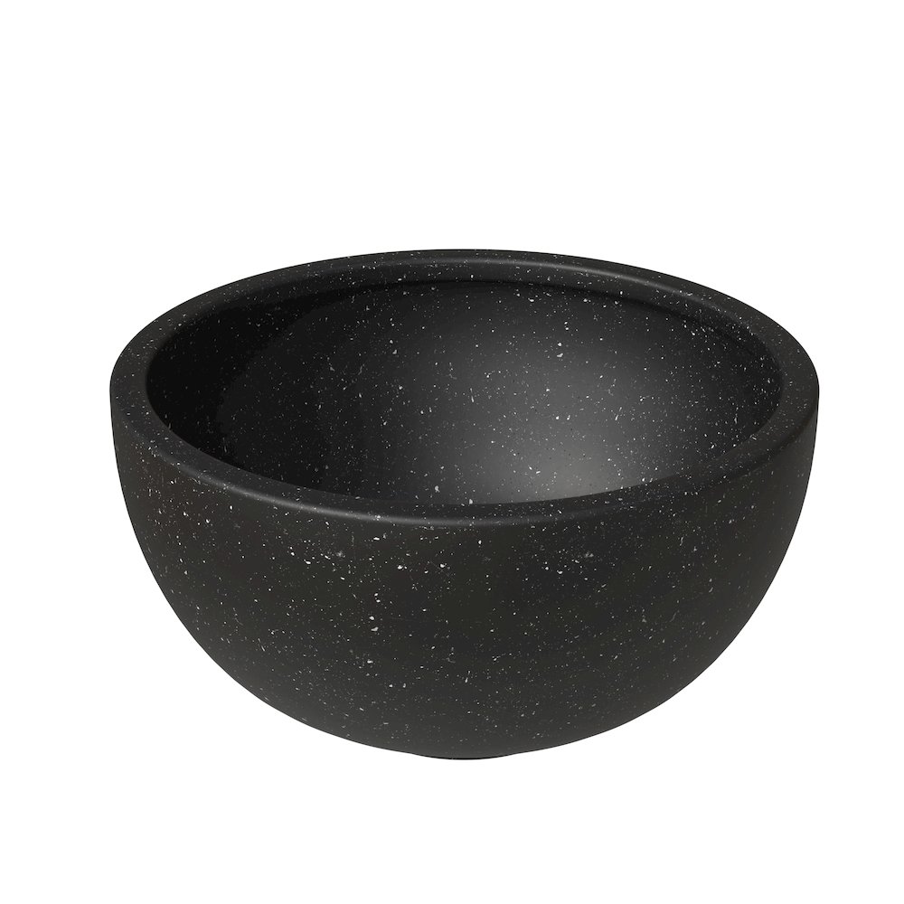 Iris Fiberstone Planter in Black 7 Dia. Picture 1