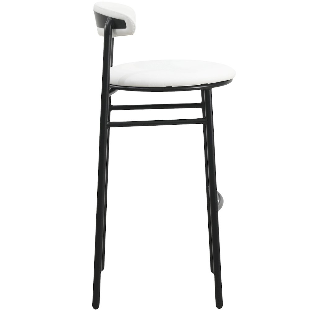 Lume Collection Modern Bar Stool in White Set of 2. Picture 5