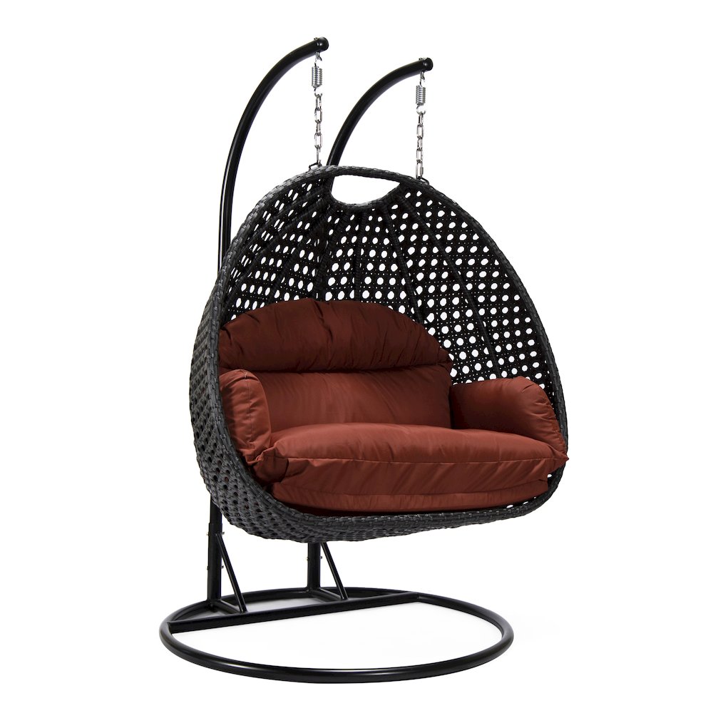Mendoza Charcoal Wicker Hanging 2 person Egg Swing Chair. Picture 1