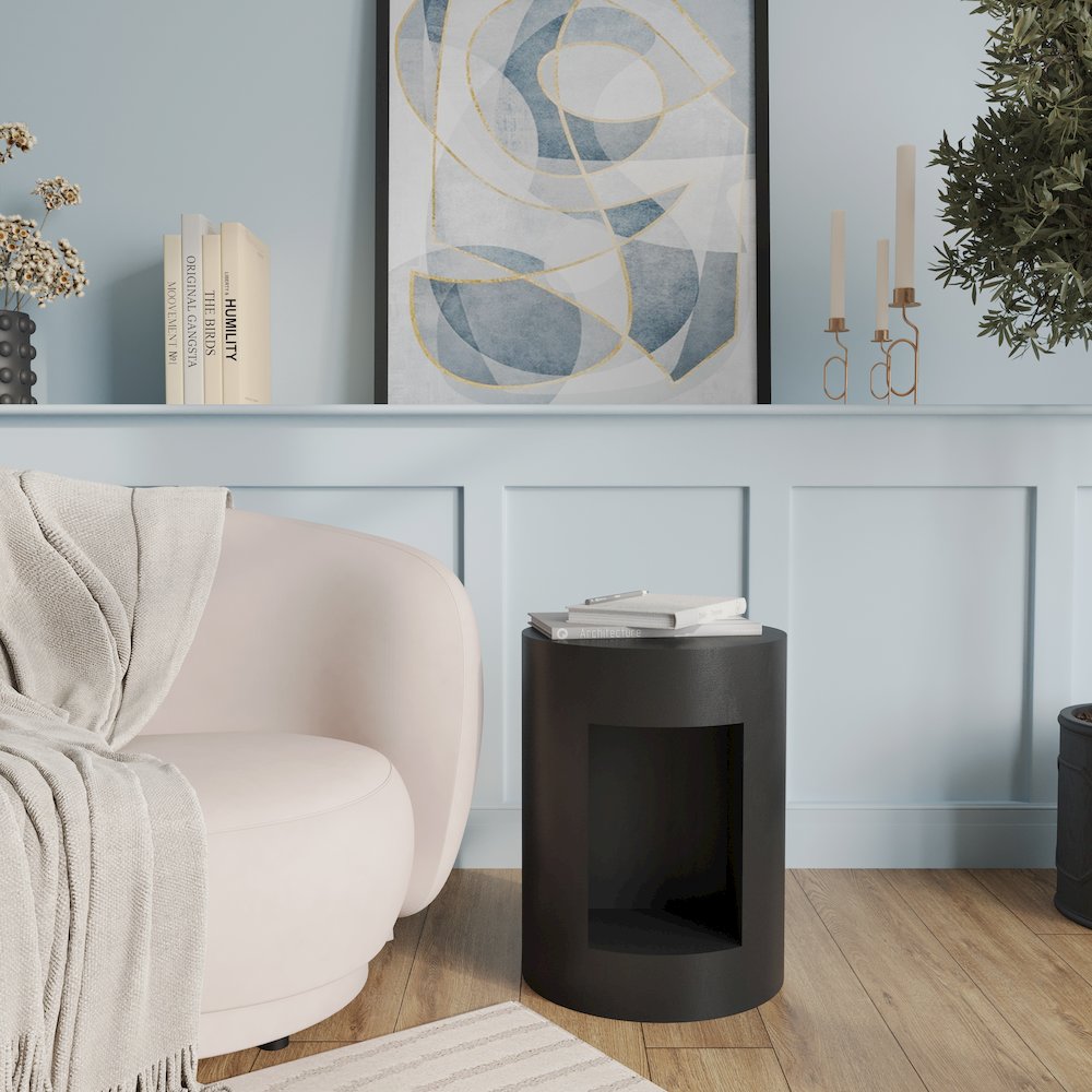 Modern Side End Table Nook Series In Black. Picture 4