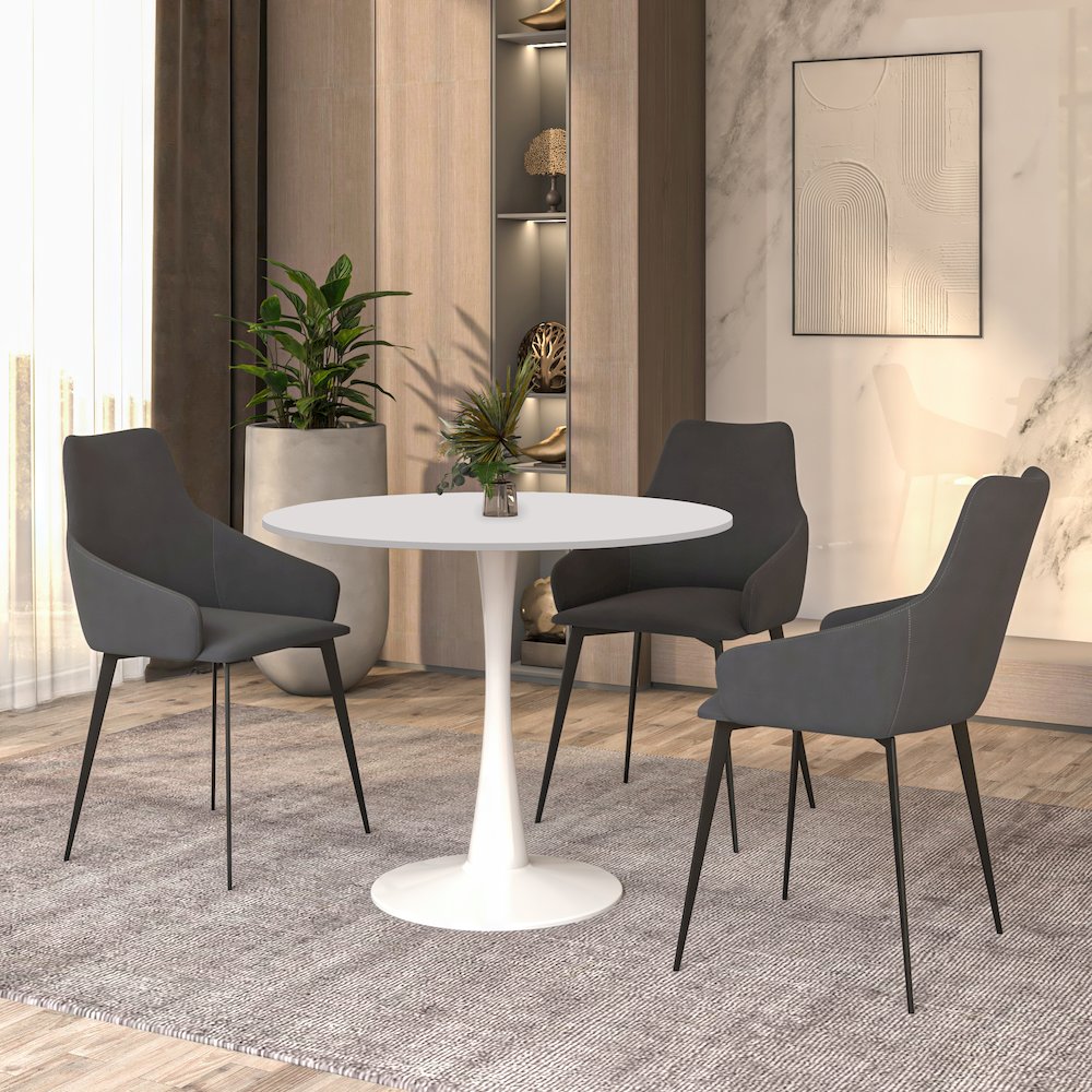 Bristol Mid-Century Modern Round Dining Table. Picture 8