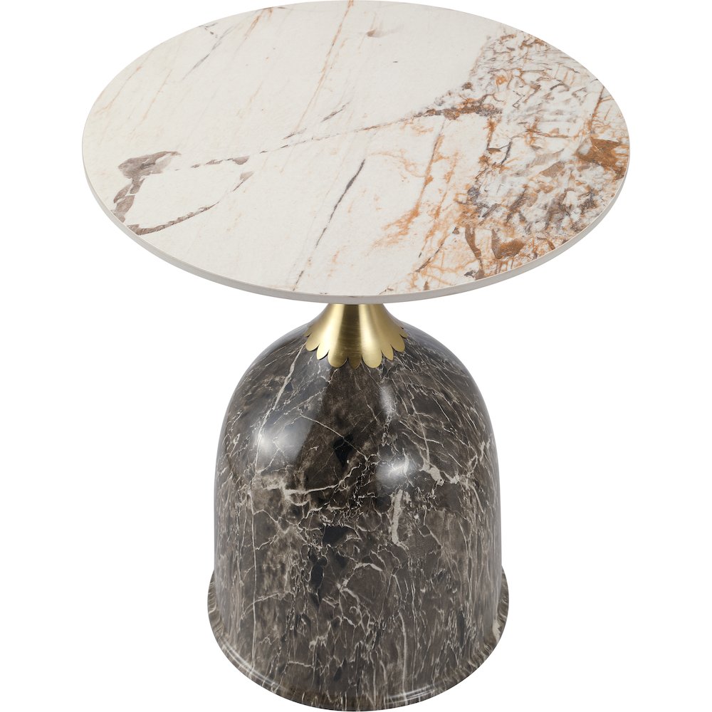 Oslo Collection Modern End Table In Marbled Brown. Picture 6