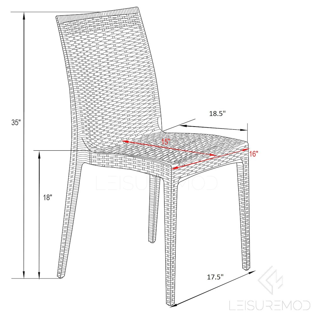 Weave Mace Indoor/Outdoor Dining Chair (Armless). Picture 20