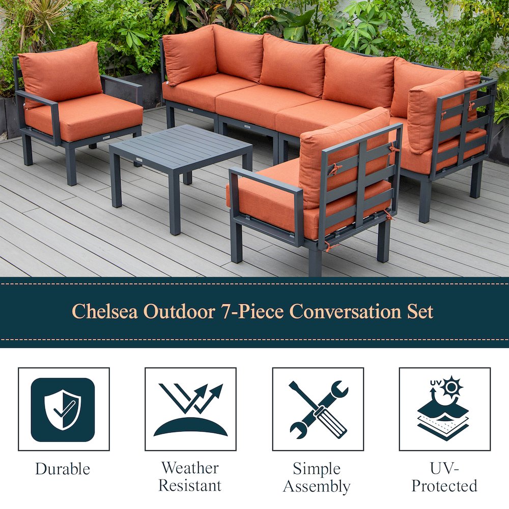 Chelsea 7-Piece Patio Sectional And Coffee Table. Picture 41