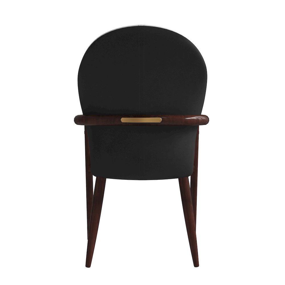 Opaline Series Elegant Wooden Dining Chair in Black Velvet and White. Picture 5