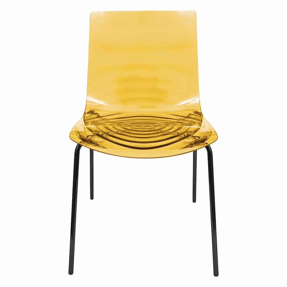 Astor Water Ripple Design Dining Chair in Black Base Orange Seat. Picture 18