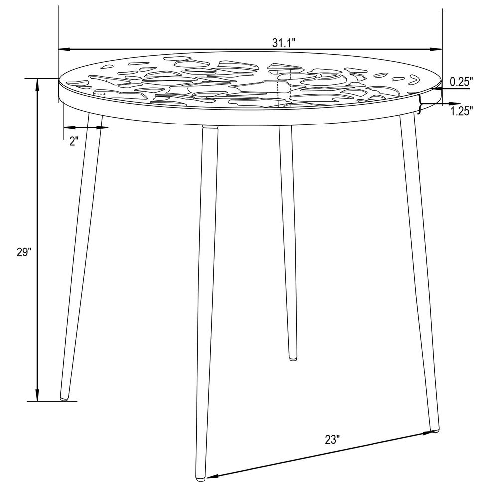 5-Piece Aluminum Outdoor Patio Dining Set with Tempered Glass Top Table. Picture 13