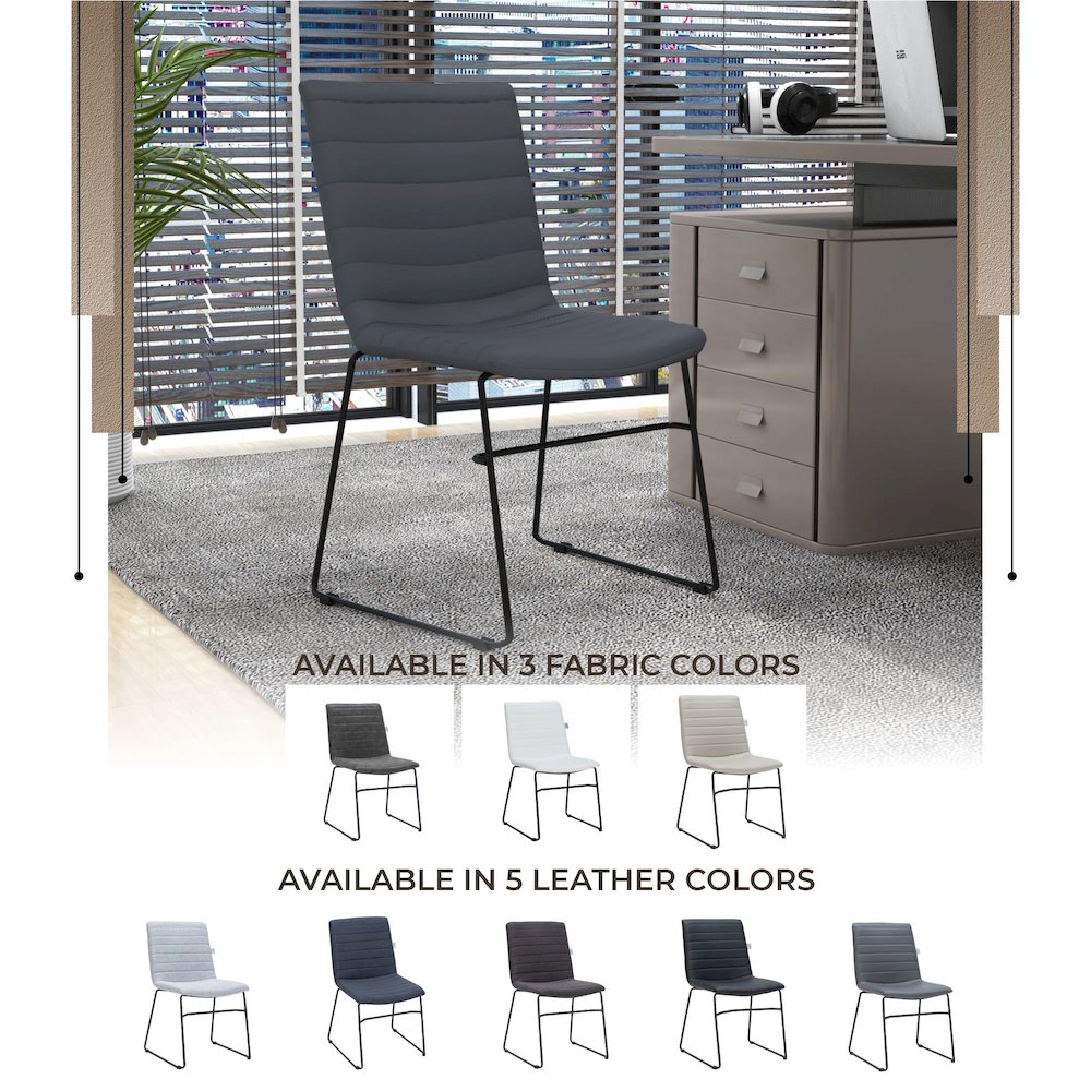 Zylar Series Office Guest Chair in Grey Leather. Picture 13