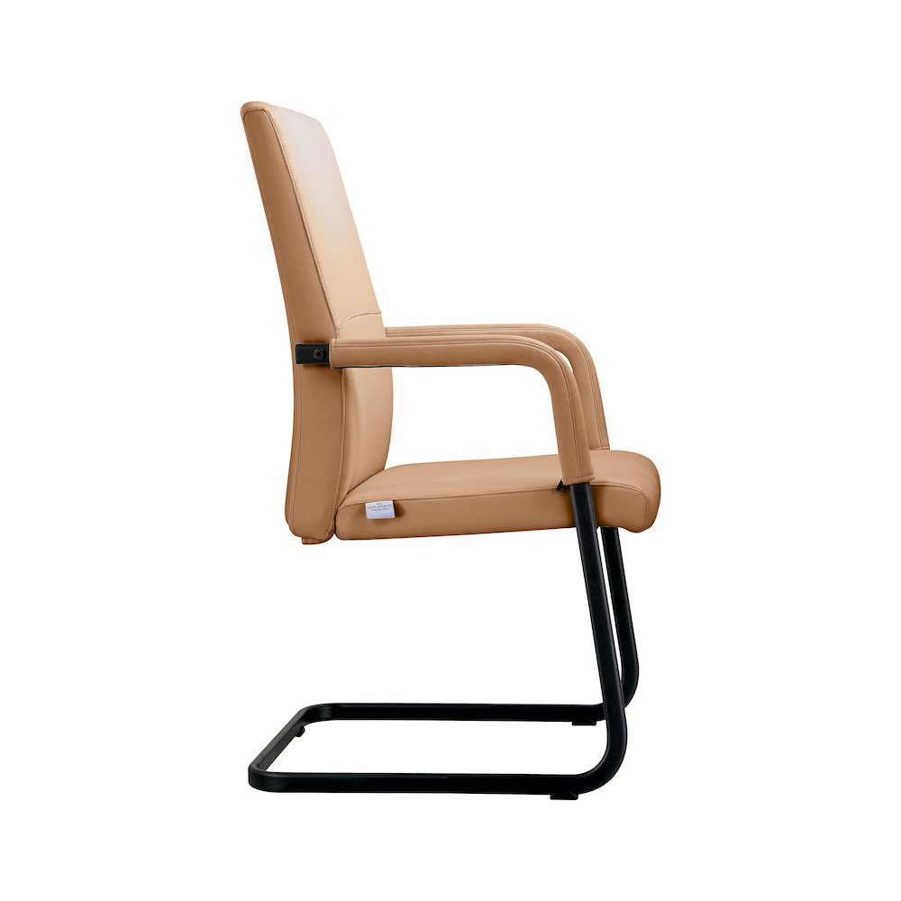 Evander Office Guest Chair in Acorn Brown Leather. Picture 12