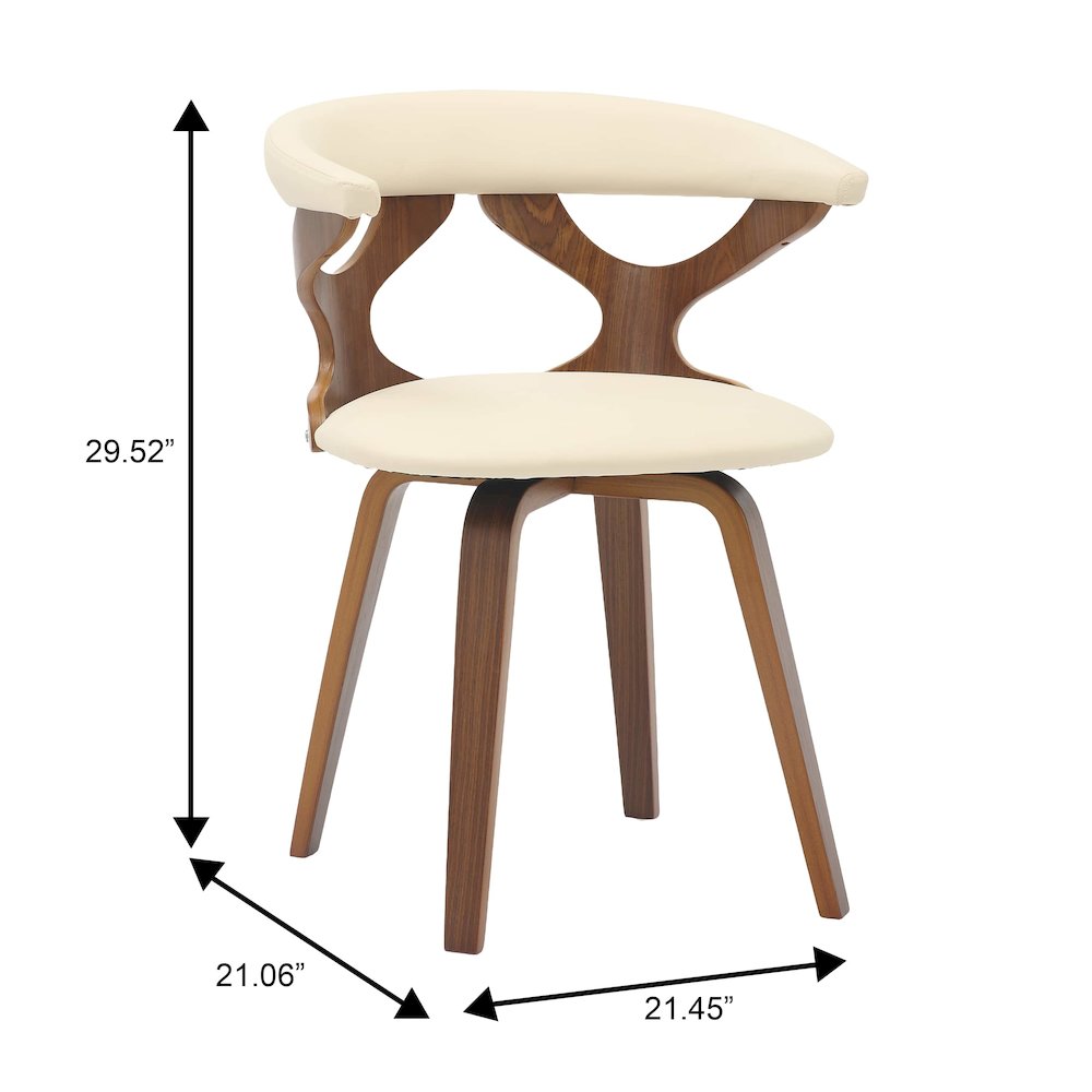 Modern Wooden Dining Chair, Walnut Frame in Taupe Klyne Collection By LeisrueMod. Picture 16