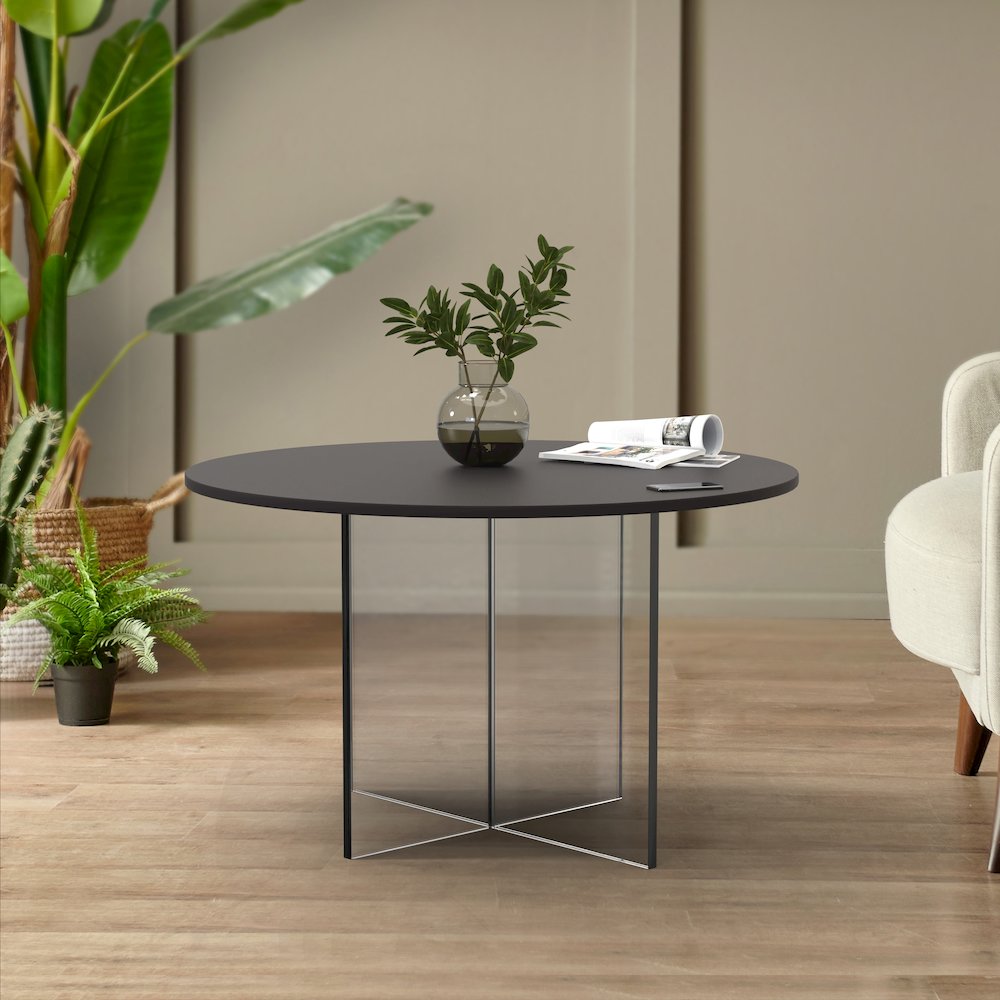 Valore Collection Acrylic Coffe Table With Black Top. Picture 2